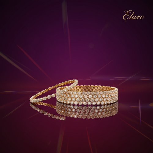 EL ARO Brilliant Diamond Bangles Pair of 4  Bangles  Jewelry