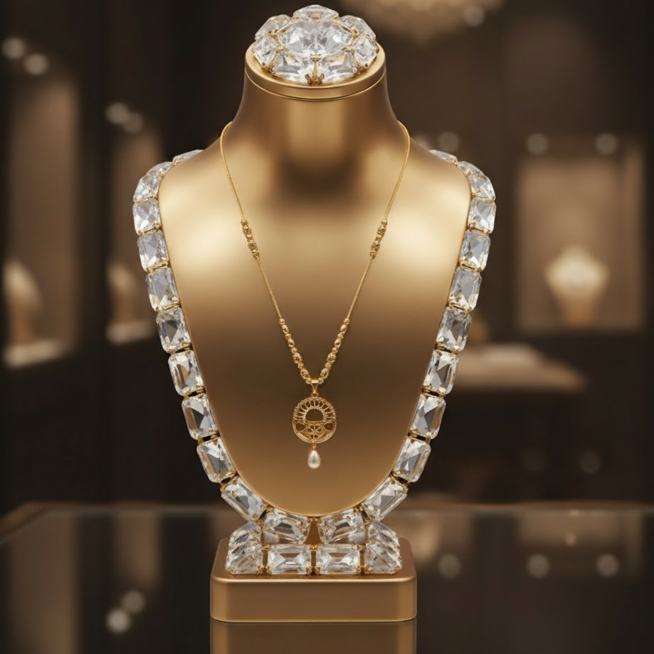 EL ARO Fine Gold & Pearl Pendant Necklace — Timeless Elegance Collection