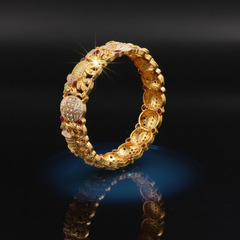 Elephant Motif Nakshi Kada pair  and Rajwadi Mother of Pearl Meenakari Kada pair.
