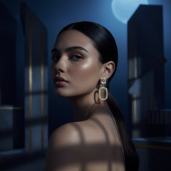 EL ARO Cubic Zirconia Geometric Rectangle Drop Earrings