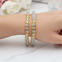 Elaro Crystal Diamond Bangle Set