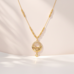 EL ARO Fine Gold & Pearl Pendant Necklace — Timeless Elegance Collection