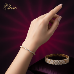 EL ARO Brilliant Diamond Bangles Pair of 4  Bangles  Jewelry