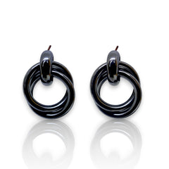 EL ARO Modern Multi-Ring Geometric Drop Earrings