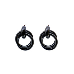 EL ARO Modern Multi-Ring Geometric Drop Earrings