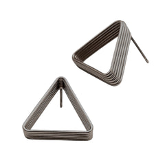 EL ARO Gunmetal & Gold Tiered Triangle Stud Earrings