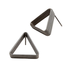EL ARO Gunmetal & Gold Tiered Triangle Stud Earrings
