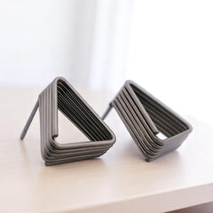 EL ARO Gunmetal & Gold Tiered Triangle Stud Earrings
