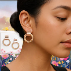 EL ARO Rose Gold Plated Multi-Hoop Dangle Earrings | Minimalist Contemporary Jewelry