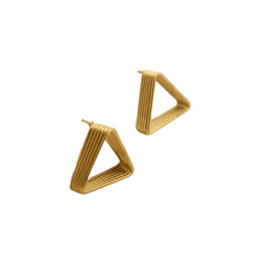 EL ARO Rose Gold & Gold Tiered Triangle Stud Earrings