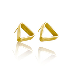 EL ARO Rose Gold & Gold Tiered Triangle Stud Earrings