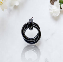 EL ARO Modern Multi-Ring Geometric Drop Earrings