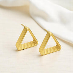 EL ARO Rose Gold & Gold Tiered Triangle Stud Earrings