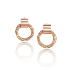 EL ARO Rose Gold Plated Multi-Hoop Dangle Earrings | Minimalist Contemporary Jewelry