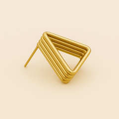 EL ARO Rose Gold & Gold Tiered Triangle Stud Earrings