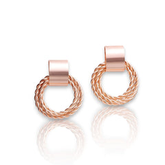 EL ARO Triple Ring Rose Gold Drop Earrings, Modern Statement Design, Earrings For Women