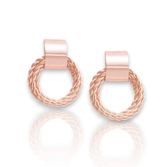 EL ARO Triple Ring Rose Gold Drop Earrings, Modern Statement Design, Earrings For Women
