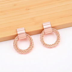 EL ARO Triple Ring Rose Gold Drop Earrings, Modern Statement Design, Earrings For Women